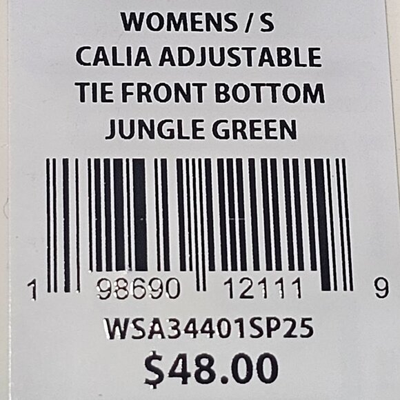 Calia Adjustable Tie Front Swim Bottoms Jungle Green - Picture 7 of 7